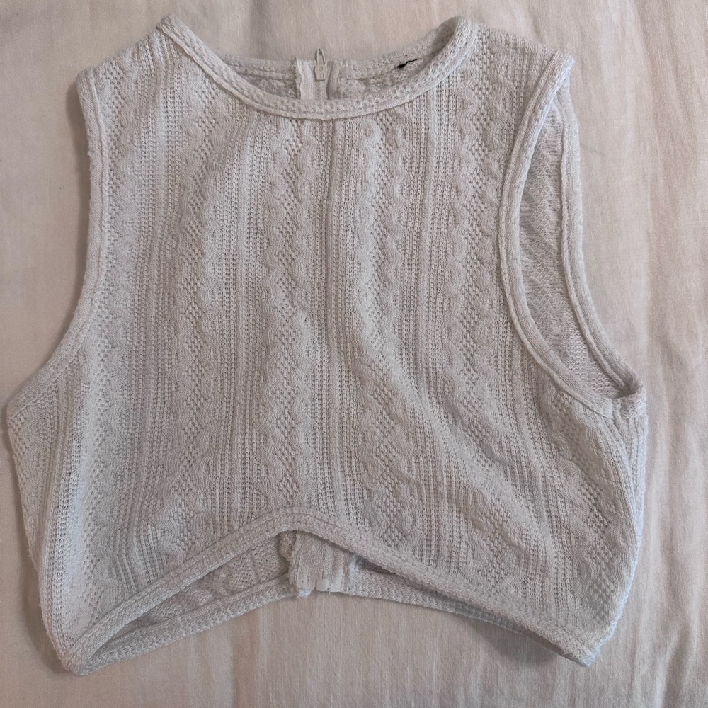 White Sweater Crop